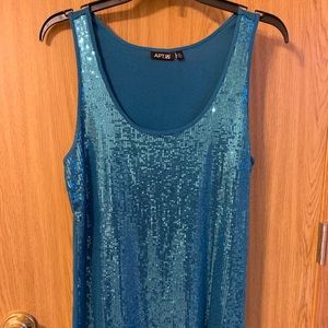 Apt 9 Blue Sequined Tank/Top sz XL
